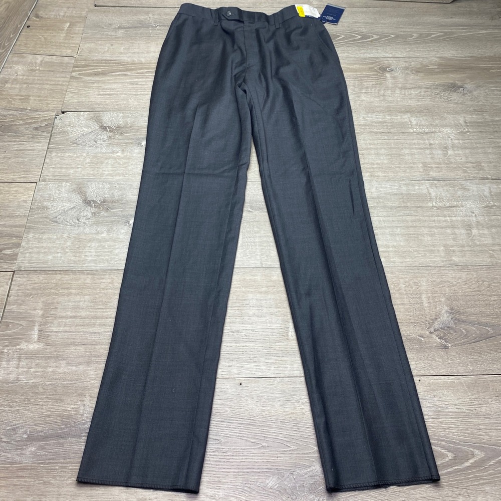 Hart Schaffner Marx Pants Performance Traveler Mens 33R Grey New York Fit NWT